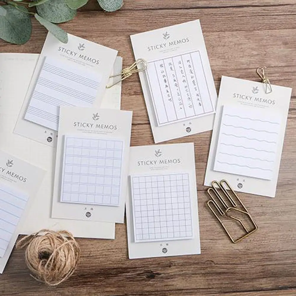 

30 Sheets Fashion Grid Stripe Memo Pad Cute Paper Sticky Notes Planner Stationery Scrapbooking Sticker Message Note Office Decor