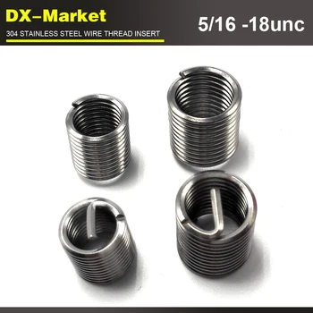 

5/16-18unc x1.5D , 100pcs , 304 stainless steel 5/16 unc thread inserts , sus304 wire thread repair fasteners