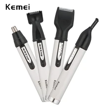 Kemei 4 em 1 recarregável nariz aparador de cabelo elétrico aparador de pêlos dos homens orelha nariz cortador de cabelo barba barbeador sobrancelhas ferramenta