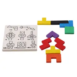 Деревянный Танграм мозг-тизер головоломка Деревянный тетрис игра Обучающие головоломки игрушки дошкольники детские игрушки головоломки