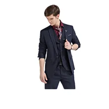 Новое поступление темно синий Жених смокинги для женихов одна кнопка Пик нагрудные Groomsmen Best человек костюмы(куртка+ брюки девоч