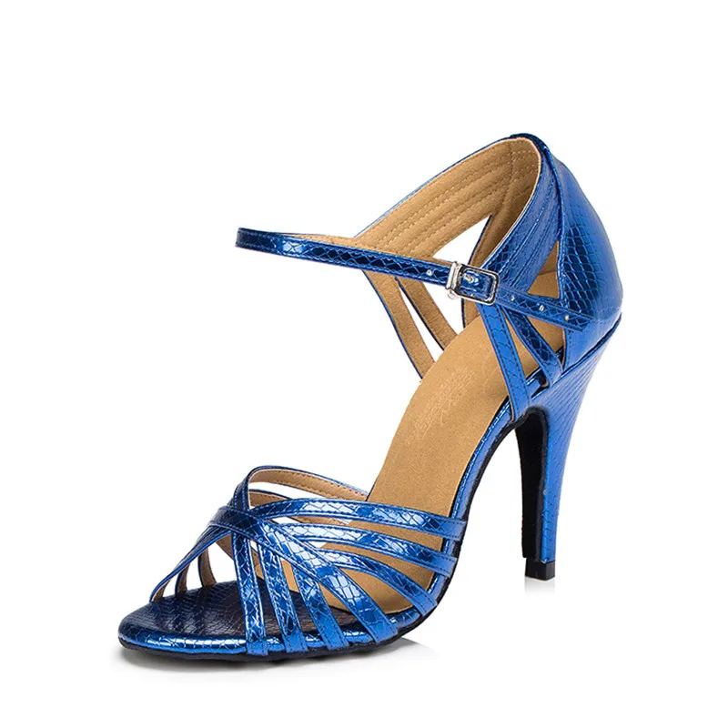 Zapatos De Baile Size US 4 12 Blue Red And Gold Heel Height 8.5 cm