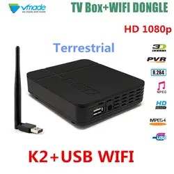 Новая ТВ-приставка HD K2 fta DVB T2 наземный приемник DVB T2 тюнер Поддержка Интернет wifi H.264 HD 1080 P MPEG-2/4 HDMI телеприставка