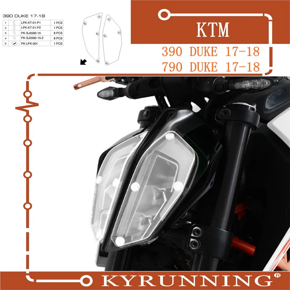 Teng поклонение для KTM 790 DUKE KTM 390 мотоцикл DUKE фара Защитная крышка Щит экран объектив