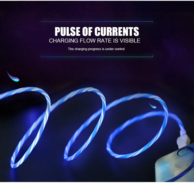 Cherie LED Micro USB кабель для быстрой зарядки C Samsung S10 + Xiaomi Huawei Android и передачи данных Type