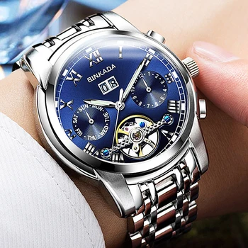 

Classic Skeleton Tourbillon Mechanical Watch Men Automatic Casual Full Steel Male Wrist Watches Reloj Hombre Waterproof