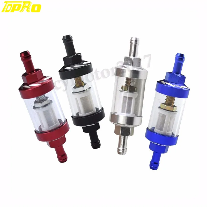 TDPRO 7 8mm Universal Chrome Glass Fuel Filter PitbikeCar