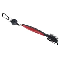 Useful Golf Club Cleaner Double Side Steel Nylon Brush Portable Grooves Cleaning Tool With Hook
