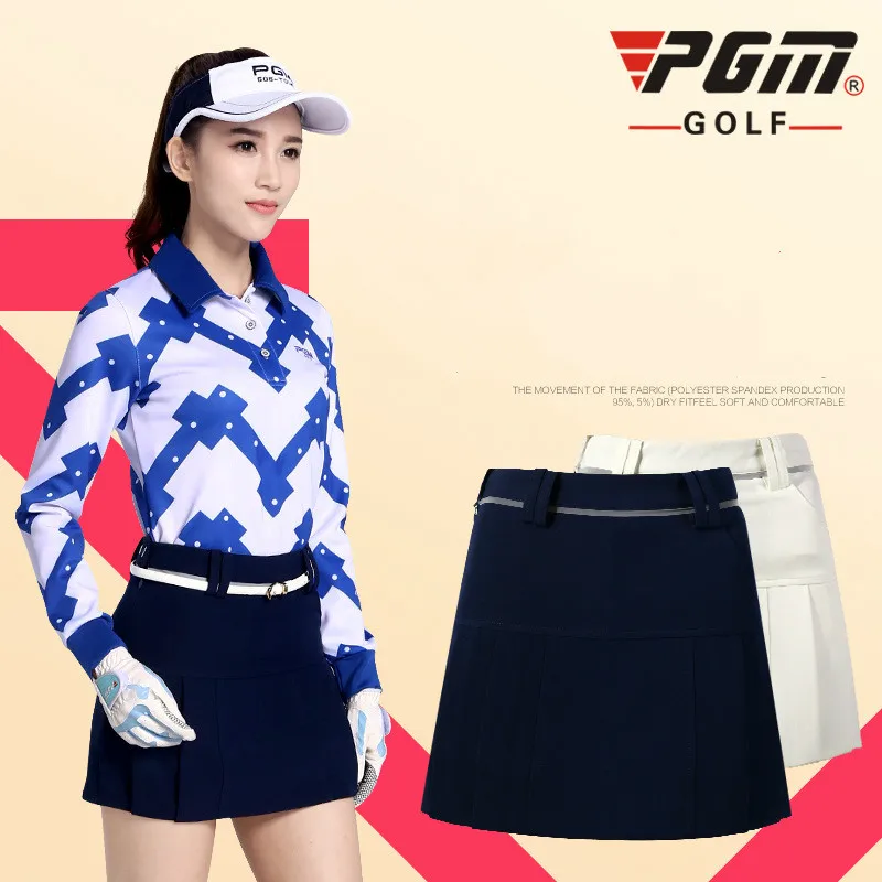 PGM Womens Golf Skort Skirt Solid color Gift Golf Skirts Shorts summer Breathable Quick dry Slim Anti Leakage Golf Shorts skirts