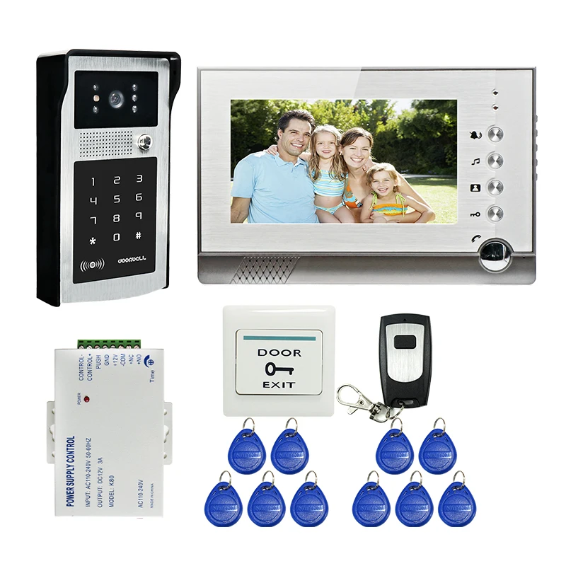 FREE SHIPPING 7 LCD Screen Record Video Intercom font b Door b font Phone System Outdoor