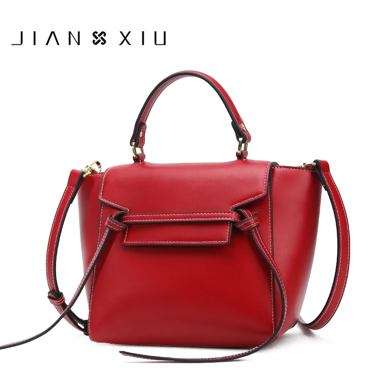 

JIANXIU Brand Top-handle Handbag Women Messenger Bags Split Leather Shoulder Bag High Capacity Crossbody Bag 2019 New Belt Tote