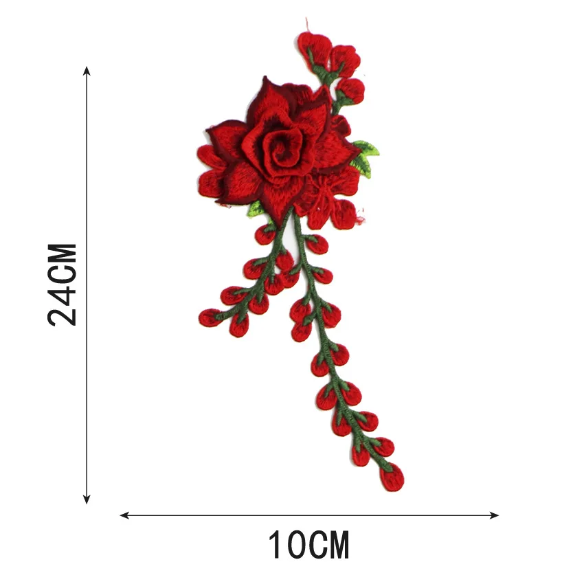 Вышивка кружевная ткань паста национальная джинсовая одежда патч Водорастворимая трехмерная Пара Цветов - Color: 5