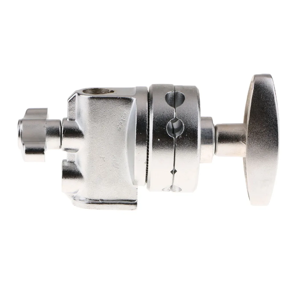 Heavy Duty Grip Head Swivel Head Holder Mounting Adapter For Light Stand Silver