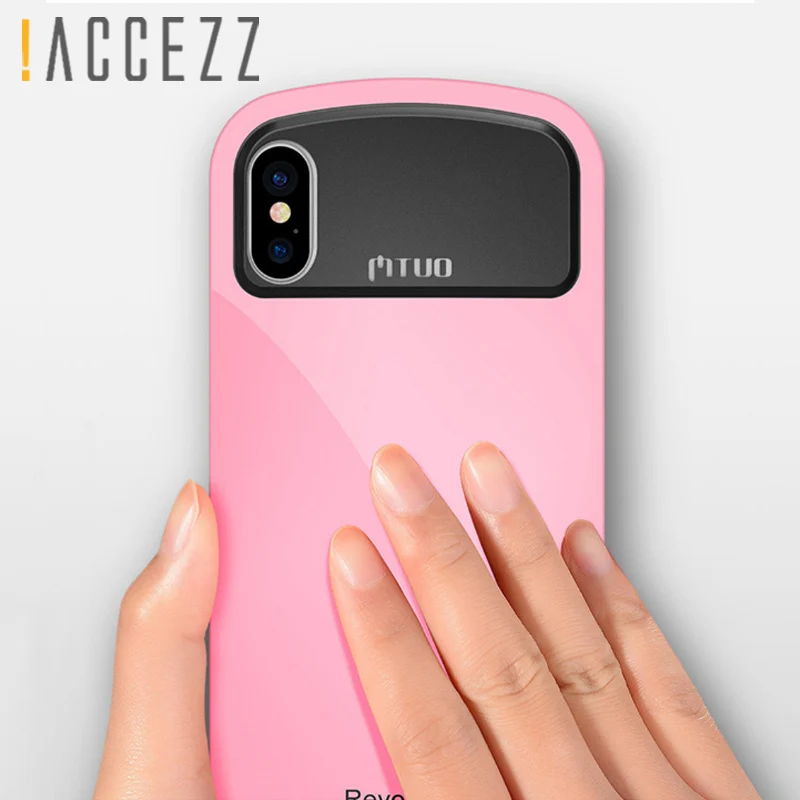 

!ACCEZZ Silicone Full Protection Case For iPhone X 7 8 Plus PC Frame Hard Colorful Back Cover Funda Chic Phone Cases Coque Shell