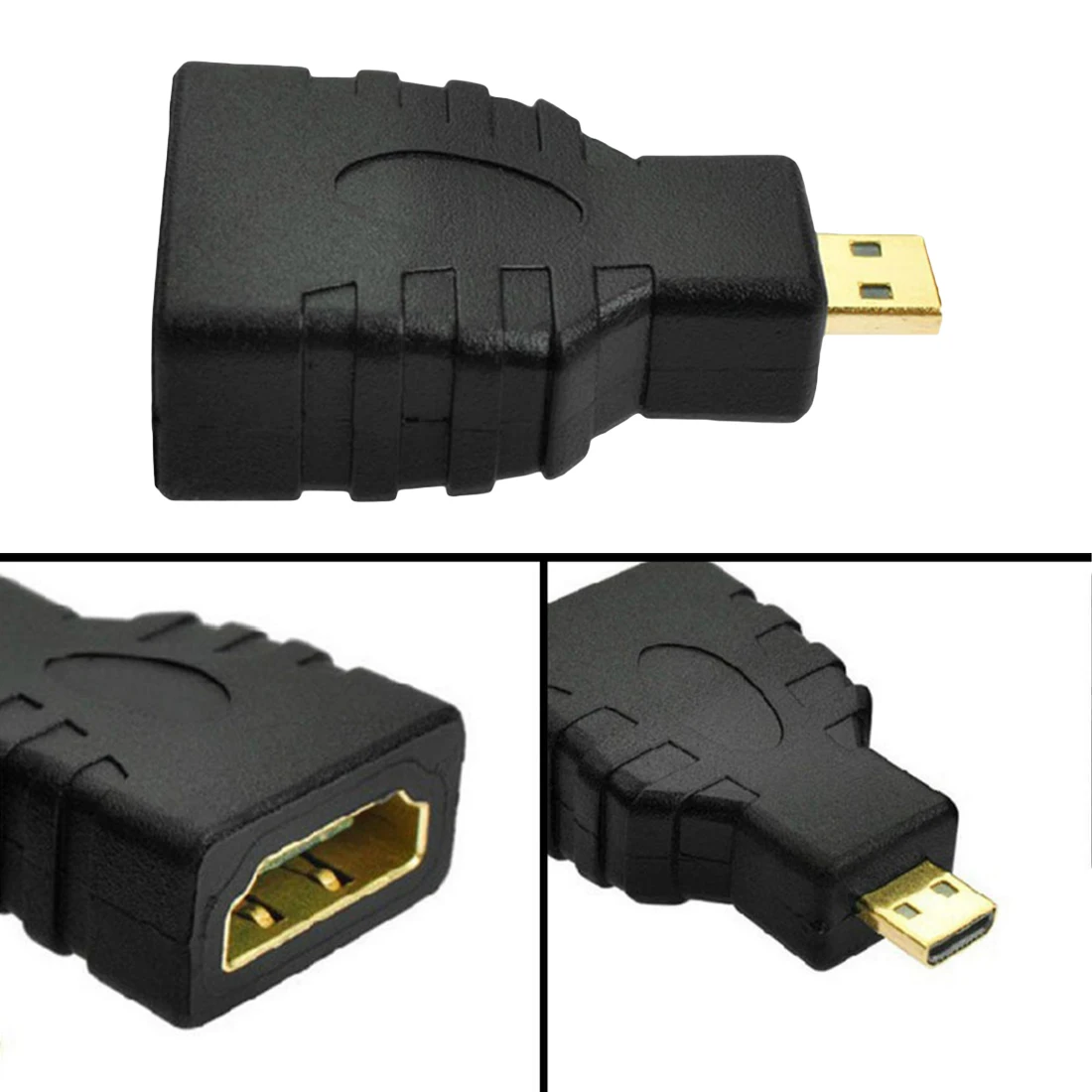Микро HDMI к HDMI адаптеры Черный Мужчин И Женщин HDMI адаптер Разъем для MP4 цифровых камер мобильного телефона