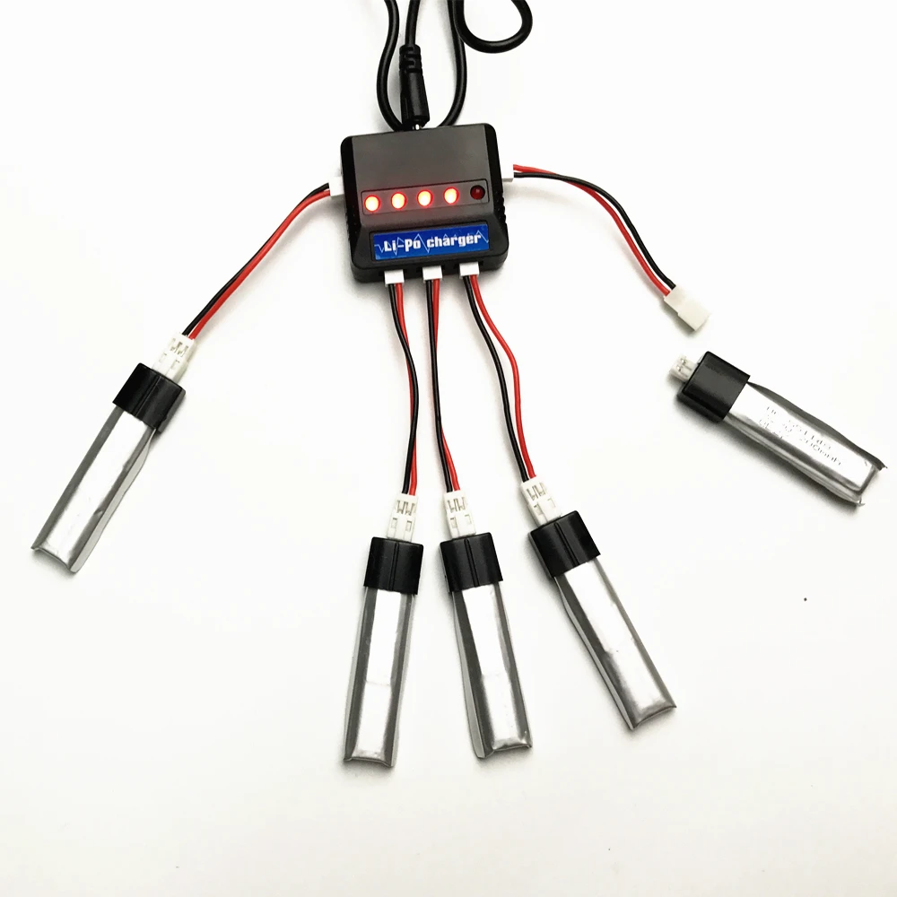 5Pcs 3 7 V 200 мА/ч новая версия Lipo Батарея + 1 комплект Зарядное устройство с USB кабелем