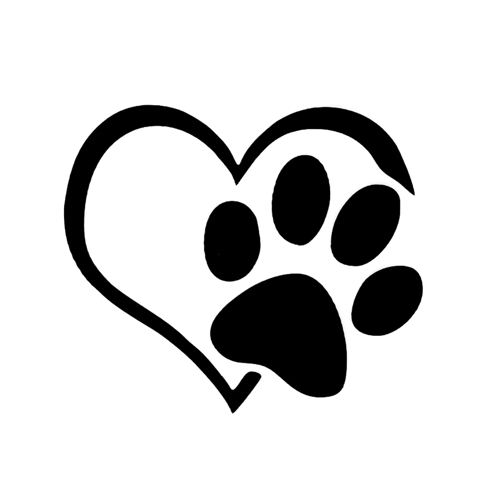 

1PC Cute Cartoon Animal Dog Cat Paw with Peach Heart Vinyl Decal Car Reflective Sticker Window Wall Bumper Adopt Love Pet