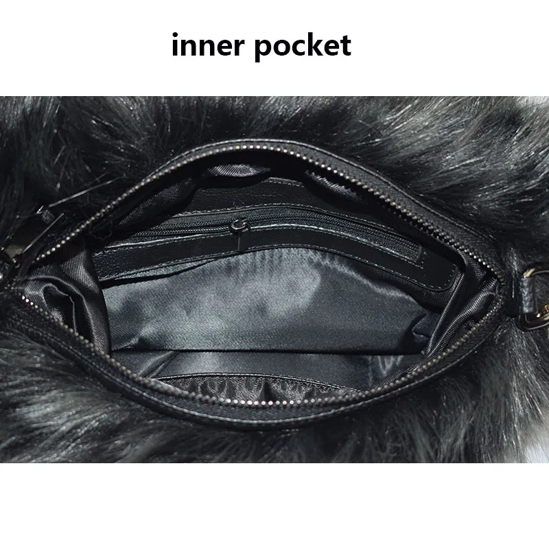 fur handmuff inner pocket