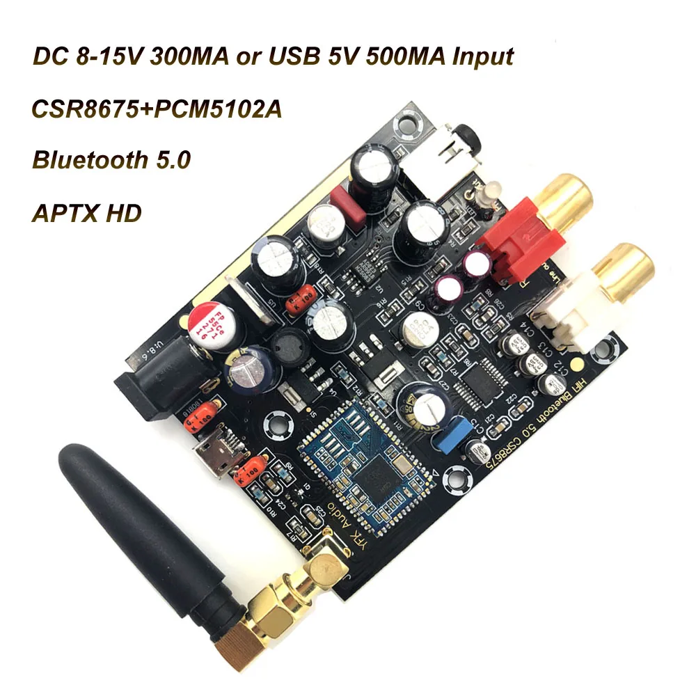  Lusya CSR8675 Bluetooth 5.0 Wireless Receiver Board PCM5102A I2S DAC decoder board APTX HD Support 