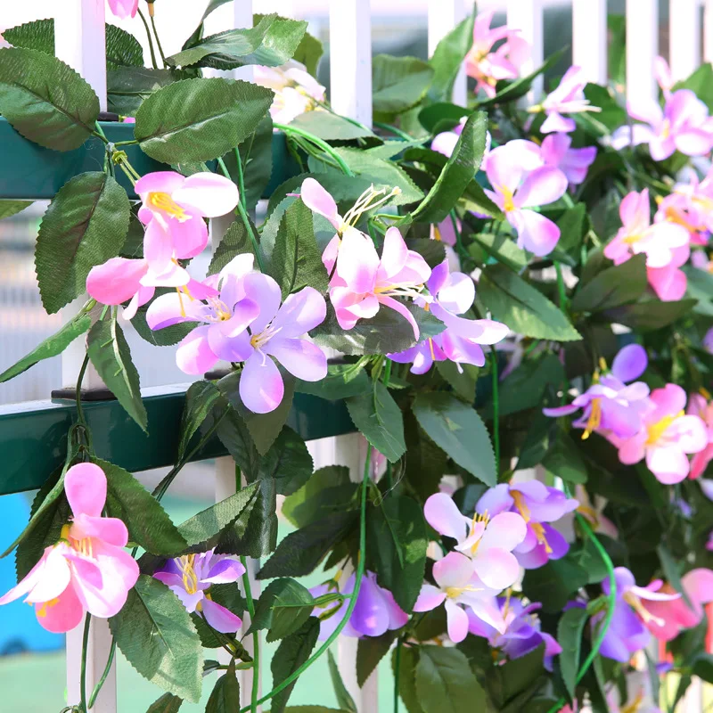 2Pcs/lot Lily artificial flower fake silk Ivy Vine Hanging decorations garden home chair arch stair decor wedding decoration 2Pcs/lot Lily artificial flower fake silk Ivy Vine Hanging decorations garden home chair arch stair decor wedding decoration