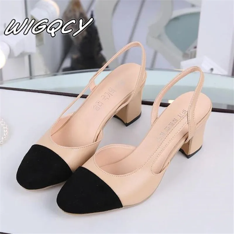 

2019 Hot sale Summer Women Shoes Dress Shoes mid Heel Square head fashion Shoes Wedding party Sandals Casual Shoes women