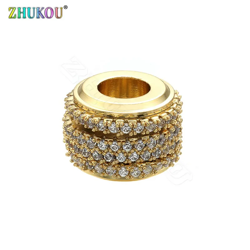 ZHUKOU 8*11 мм латунные кубические бусины из циркония для самостоятельного