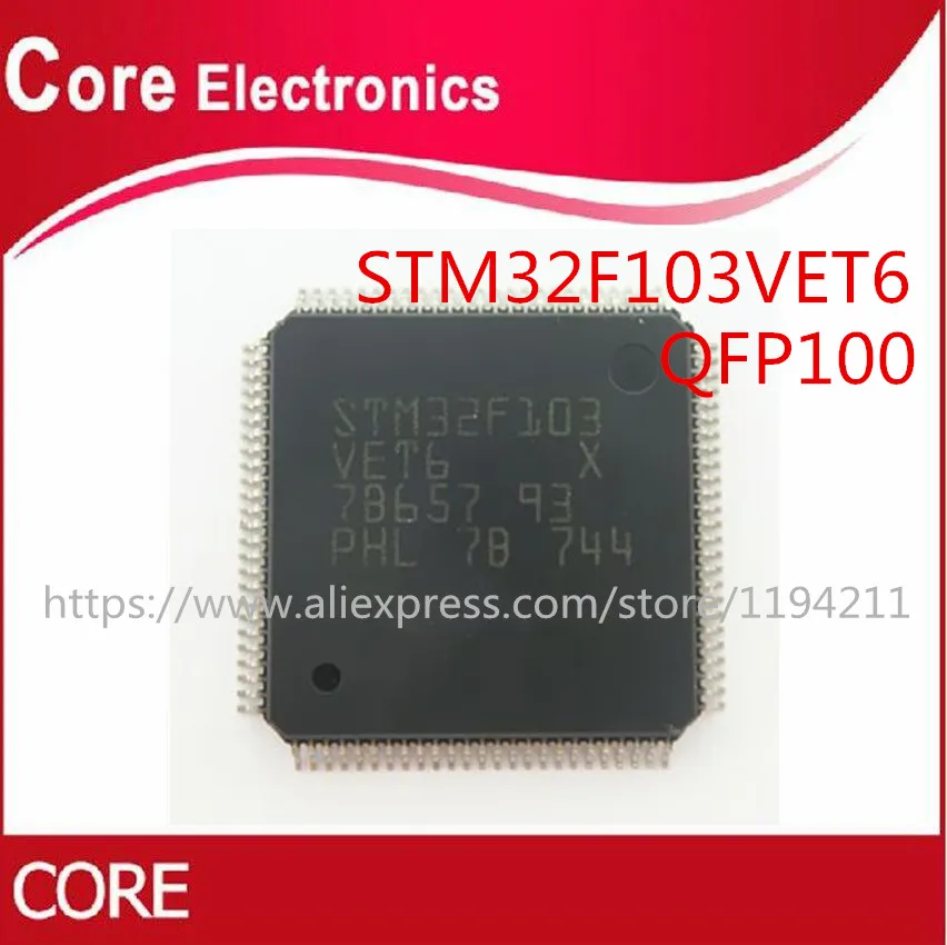 10 шт./лот STM32F103VET6 STM32F103 QFP 100 новый оригинальный IC|Интегральные схемы| |