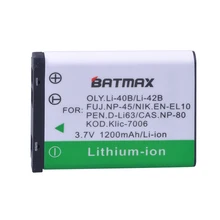 Batterie de caméra pour OLYMPUS U700 U710 FE230 FE340 FE290 FE360, 1 pièce, 3.7V 1200mAh EN-EL10 EN EL10 LI-42B LI42B Li 42B 40B