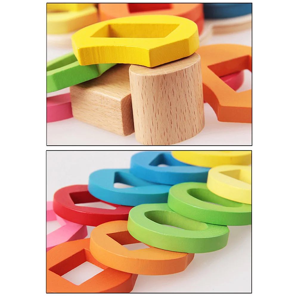 Baby Early Educational Wooden Layered Puzzle Enlightenment Toy Flower Shape Set 16*16cm