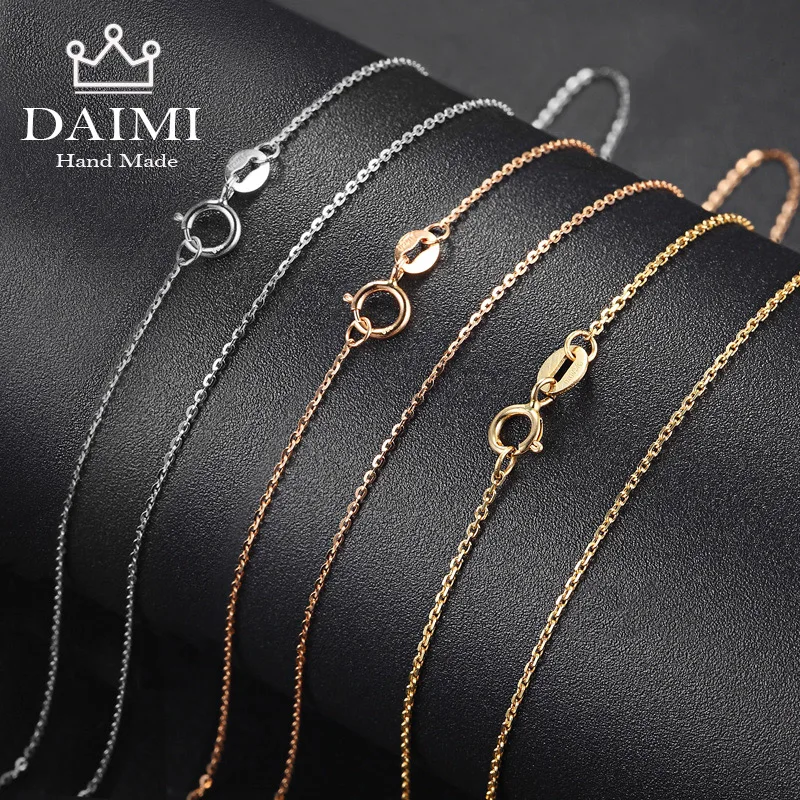 Подлинная цепочка DAIMI из белого и желтого золота 18 карат ожерелье с кулоном