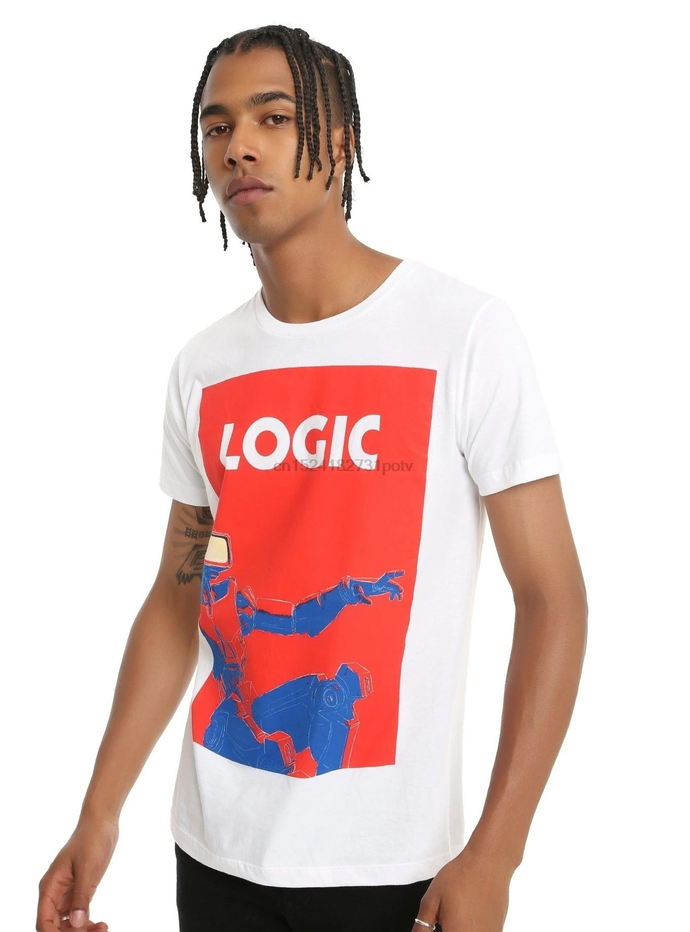 Fashion Men's Summer T-shirt LOGIC EVERYBODY ROBOT T-SHIRT Mens Cotton Casual Shirt | Мужская одежда