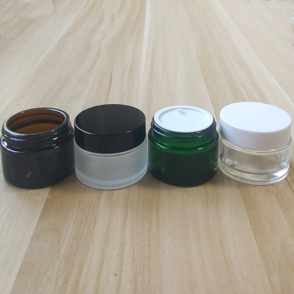 

20ml Clear/Frosted/Amber/Green Glass jars with PP caps