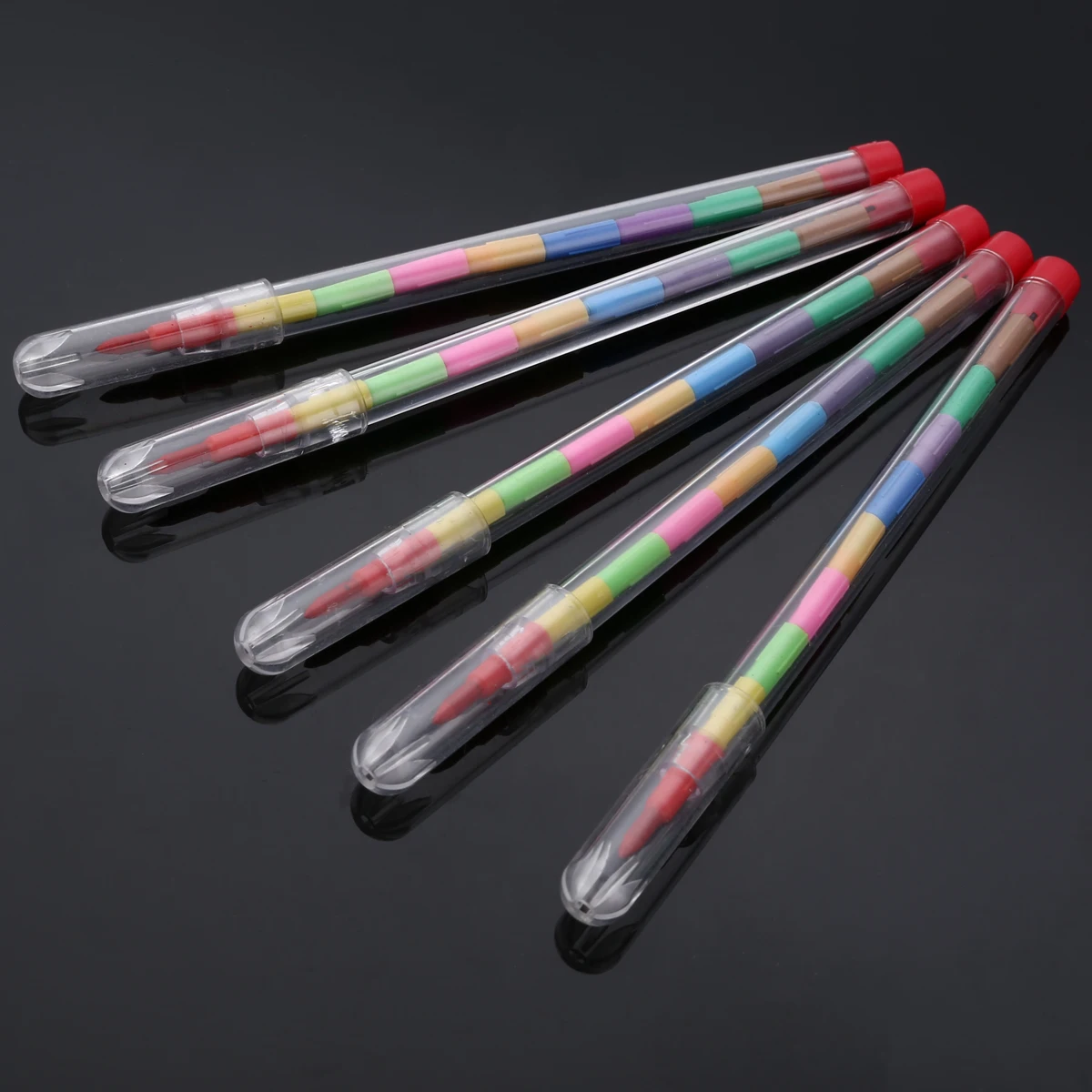 24pcs/set Funny Children Kids Painting Pencil Pop up Stacker Pencils Birthday Party Loot Bag Fillers Drawing Pen Set Party Gifts