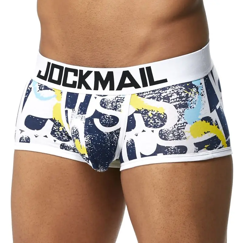 JOCKMAIL, Фирменное Сексуальное мужское нижнее белье, боксеры, трусы, гей, с мешочком для пениса, домашняя одежда для сна, высокое качество, мужское нижнее белье, боксеры, шорты, одежда для сна