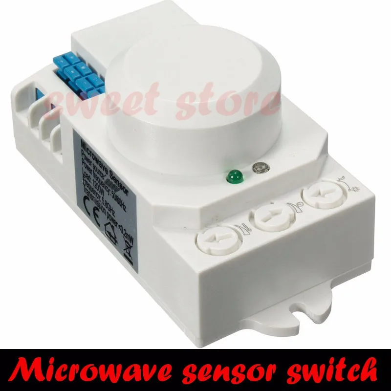 New 110V Microwave detector 360 Degree long distance Radar Microwave Sensor switch time adjustable Free shipping 1pcs (1)
