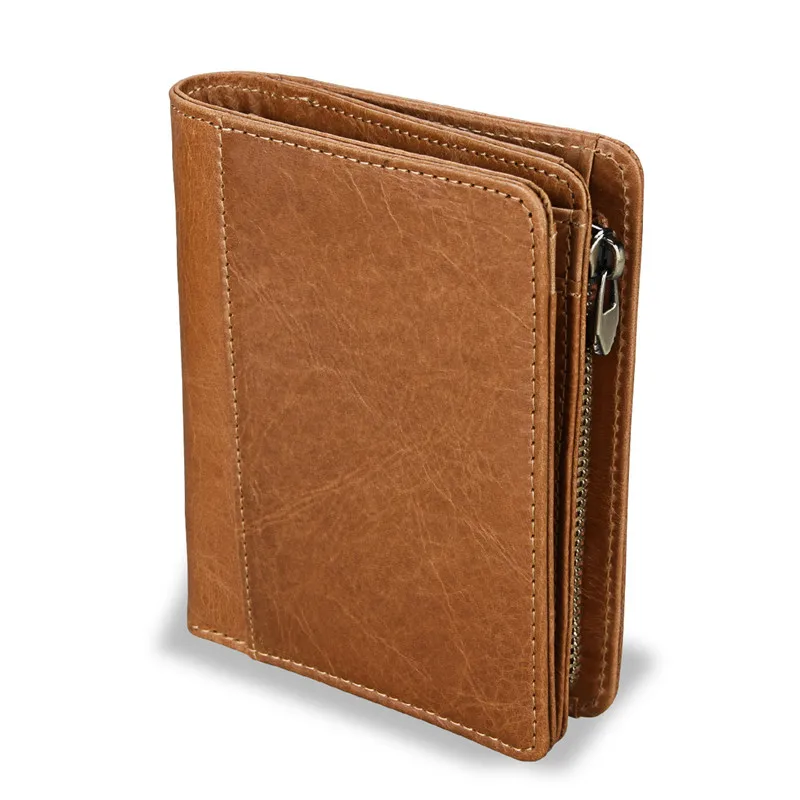 Wallet Men soft leather wallet Multifunction big capacity With Zipper