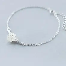 Настоящее. Стерлингового серебра 925 природных оболочки цветок браслет-цепочка для Для женщин украшения подарок GTLS321