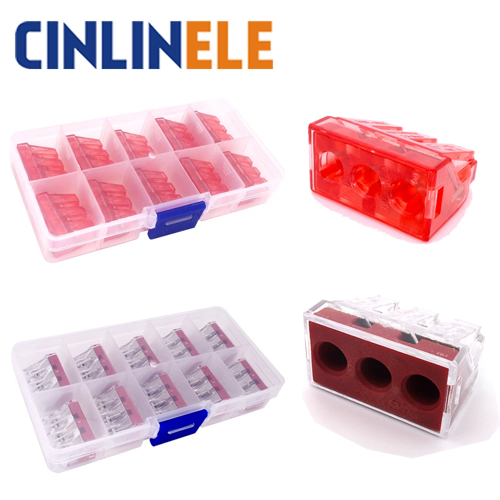 

10PCS/BOX WAGO 773-173 Push wire wiring connector For Junction box 3 pin conductor terminal block