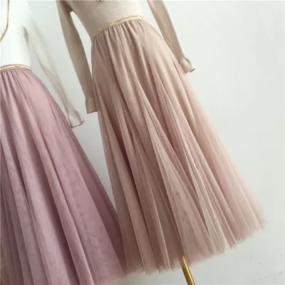Новая юбка-пачка, Женская плиссированная длинная фатиновая юбка для девочек, Женская юбка 8SK022