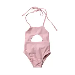 Носки для новорожденных; детские комбинезоны для маленьких девочек купальник, бикини для купания без рукавов с лямкой на шее с открытой