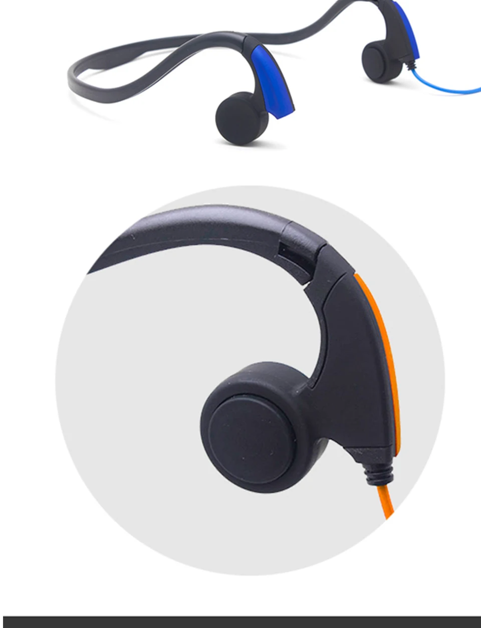 Bone Conduction Transmit Headsets Wired Earphone Outdoor Sports Smart Headphones Neckband with Mic for Iphone xiaomi Samsung