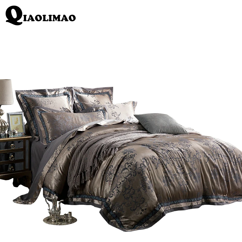 High Quality Sateen Jacquard Bedding Set Cotton Soft Duvet Cover/Bed