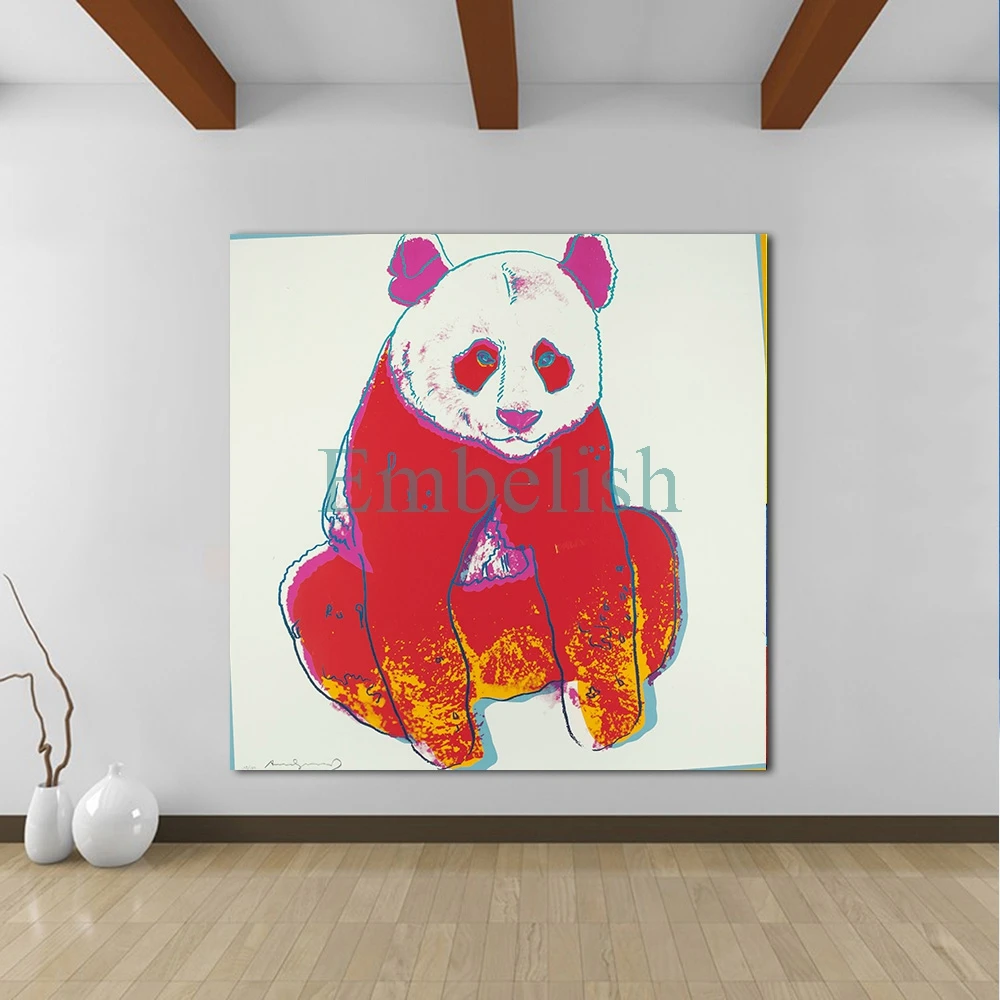 Embelish Hot Lovely Panda By Andy Warhol животные, на стену, изображение для гостиной современные hd-качество для домашнего декора холст картины плакаты