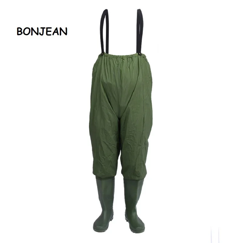 

Wader 100% Waterproof PVC Fishing Clothing Hip Waders With boots Fly Lighting