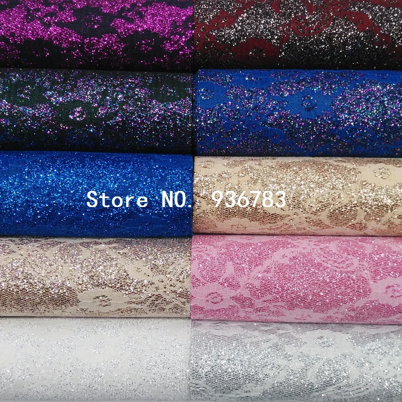 

MQ212 30X134cm Lace Glitter Leather, Glitter Fabric for making bows shoes handbags and wallpaper Party Decoration