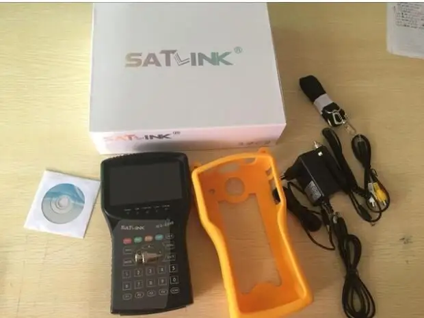 1 шт. Satlink WS-6960 ws6960 4,3 дюймов HD дисплей DVB-S& DVB-S2 HD MPEG4 Satlink 6960 спутниковый искатель satllite метр приемник - Цвет: Черный