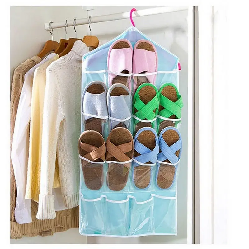 

IVYSHION Home 16 Pockets Wall Wardrobe Hanging Organizer Sundries Jewelry Storage Bags Underwear Cosmetics Hanger Organizer