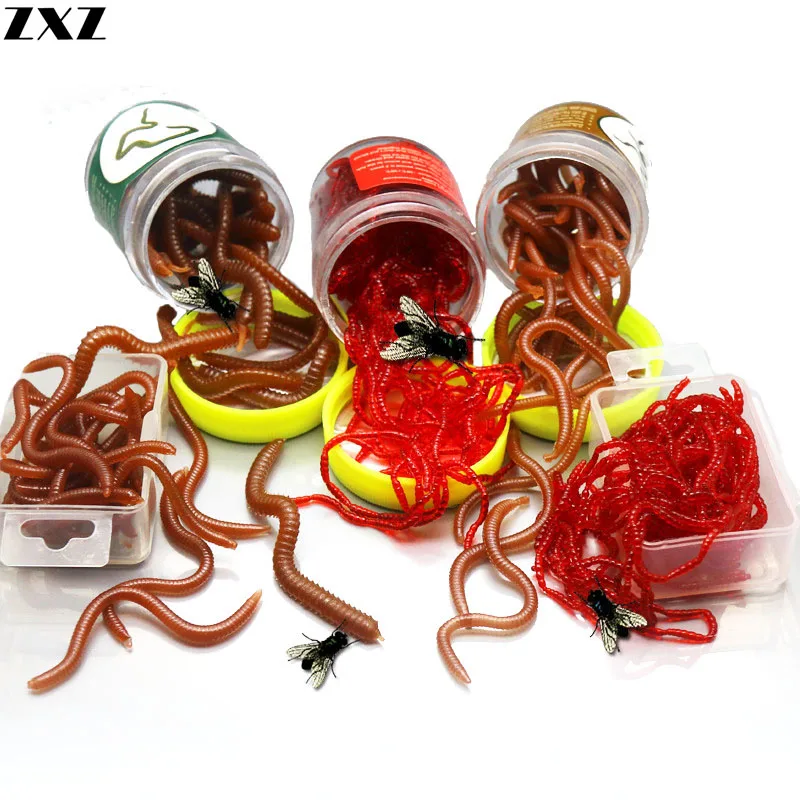 

60/30pcs 40g Strong Smell Astringency Fishing Soft Crank Bait Worm Lure Jerkbait Swimbait Crankbait Spinnerbait Earthworm Pesca