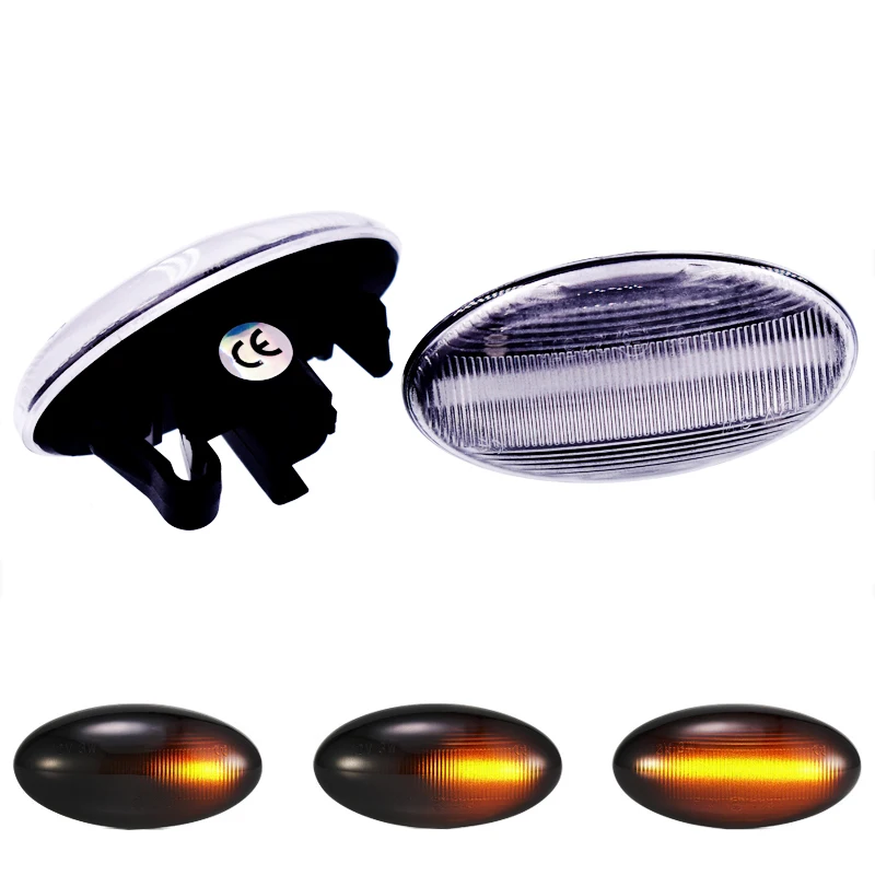 

2x Led Dynamic Turn Signal Side Marker Light Lamp For Peugeot 1007 107 206 207 307 407 607 Partner Expert