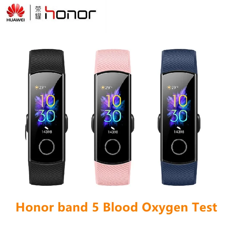 

Newest Huawei Honor Band 5 Blood Oxygen Test Oximeter Fitness Bracelet AMOLED Touch Screen Swim Posture Detect Heart Rate